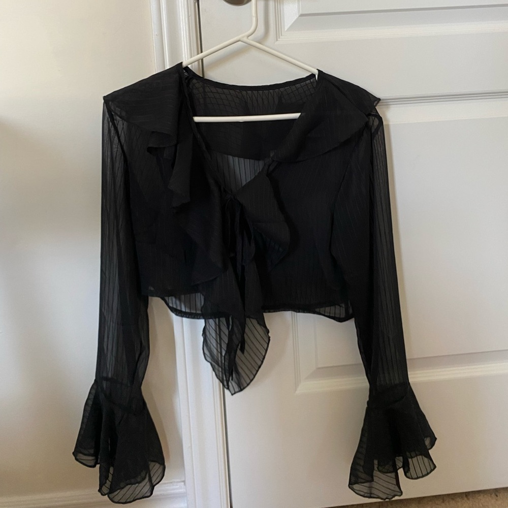 Trois the Label - tie front top (the Rosie top Black) size small
